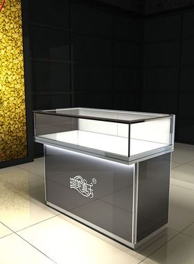 黄金展示柜钢化玻璃柜台首饰饰品陈列展示柜商场精品展示柜台
