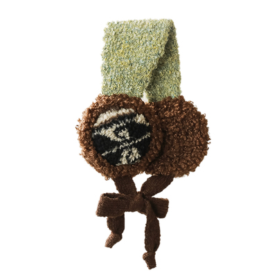 印计谷羽设计师原创款针织仿羊羔保暖耳包冬季防冻耳套防风护耳罩