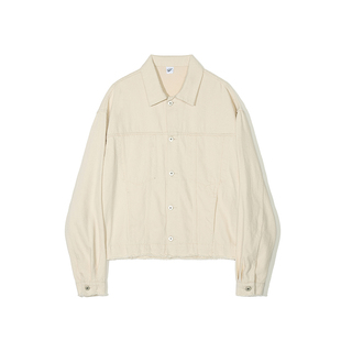 韩国正品 PARTIMENTO 2023年秋新款男士复古牛仔松紧破洞夹克外套