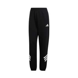adidas阿迪达斯束脚锥形秋女中腰三条纹休闲针织长裤 JC5454
