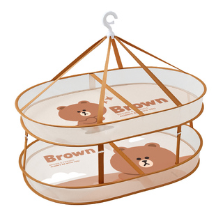 晾衣网阳台家用宝宝衣服晾晒网兜可折叠晾衣篮晒袜子内衣毛衣神器