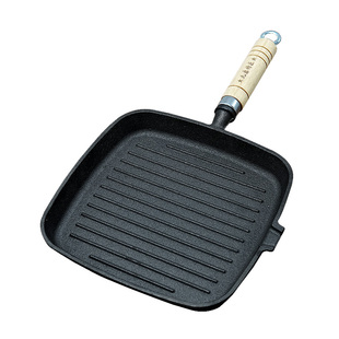 九鼎铸匠牛排煎锅铸铁电磁炉平底锅无涂层不易粘条纹专用牛扒煎锅