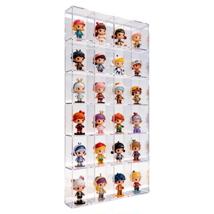 定制家用客厅展示柜壁挂收纳盒泡泡马特盲盒展示架带灯透明置物架
