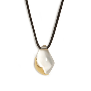 离岛空气融系列白水晶项链女款新款轻奢S925银小众吊坠