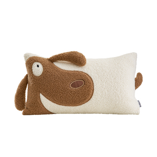 客厅沙发抱枕靠垫卡其色卡通儿童狗狗可爱靠枕新款好看原木风高级