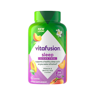 美国Vitafusion褪黑素睡眠软糖成人老人助眠倒时差sleepswell60粒