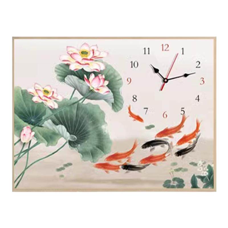年年有余钟钻石画方钻满钻十字绣