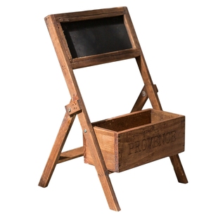 掬涵桐木花器花架花盆木器黑板留言板花园装饰品实木花盒收纳摆件