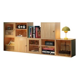 实木桌面书架立式多层置物架卡莱克自由组合格子柜书本收纳可移动