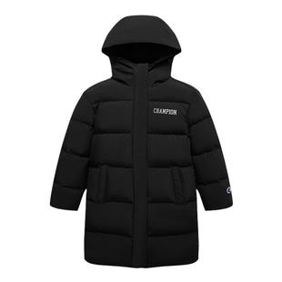 Champion冠军男女童装25冬季防风轻便保暖反光印花长款鸭绒羽绒服