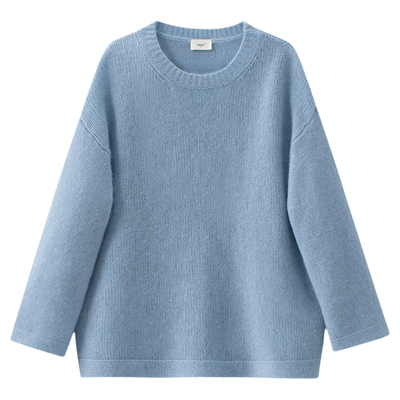 慵懒套头加厚圆领山羊绒阔版毛衣