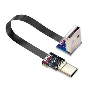 USB转type-c数据线弯头直角安卓手机苹果供电线L型typec平板充电源线高速USBC2.0扁平航拍软排线摄像头电源线