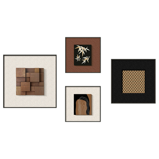 3D立体砂岩装饰画客厅意式沙发背景墙壁画餐厅组合高级感实物画