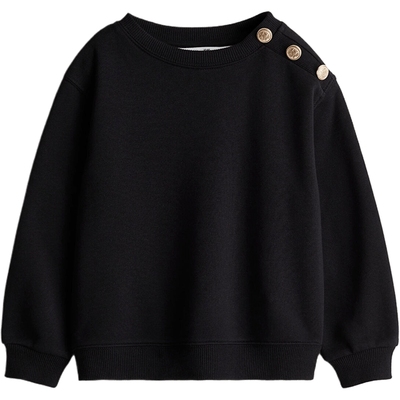 HM童装儿童女童卫衣25秋季落肩舒适长袖上衣1241902