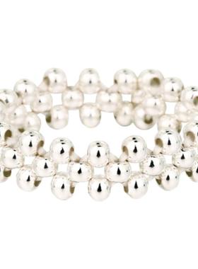 多圈纯银原创设计风叠戴串珠戒指