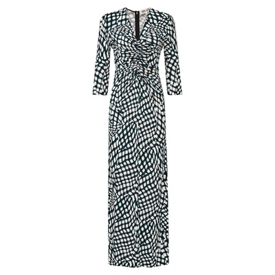 [新品再降]DVF2026春夏新款V领浮动格纹轻薄长袖连衣裙DL4T023