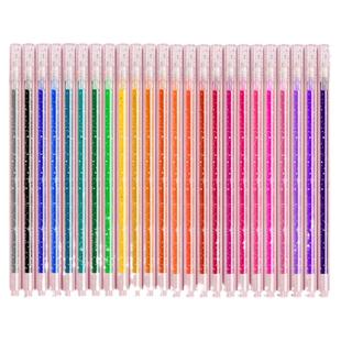 彩色闪光笔啫喱发光闪晶亮流沙银光安全变色画笔手帐专用的珠光荧光标记笔小学生儿童闪亮轮廓闪粉高光水彩笔