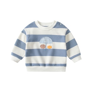 波步男童卫衣春装2026新款男宝宝套头衫婴儿春秋外套儿童外出衣服