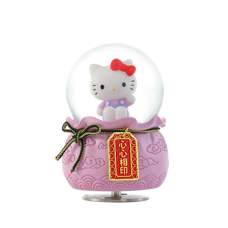 赞尔JARLL水晶球音乐盒Hellokitty心心相印送女生儿童八音盒礼物