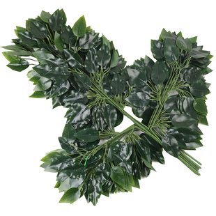 仿真榕树叶红枫叶假树银杏叶子塑料树枝工程造景绿叶室内植物装饰