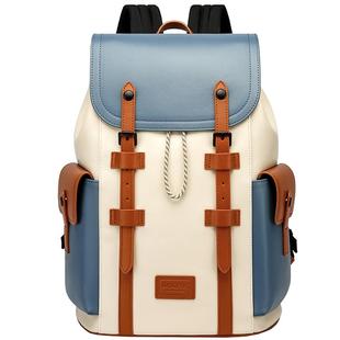 Mark Fairwhale/马克华菲撞色双肩包休闲背包ins大容量男士旅行包