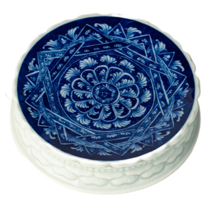 【麻子大师】三勤堂青花景德镇手绘陶瓷功夫茶具配件茶壶盖托盖垫