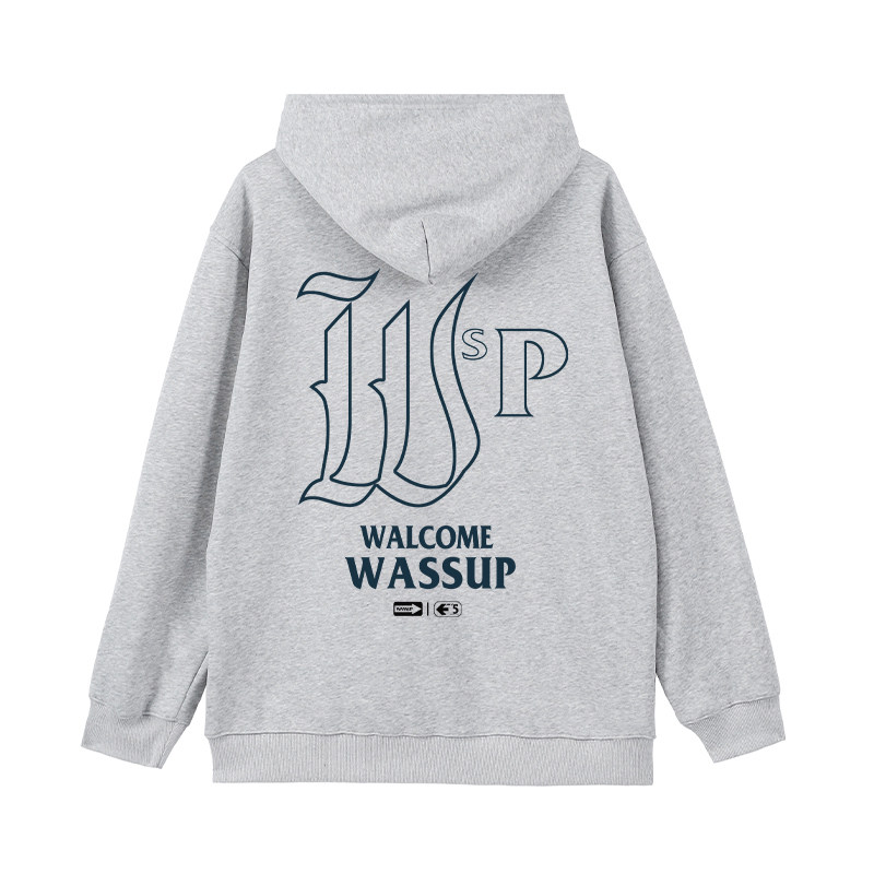 WASSUP美式字母潮牌重磅加绒卫衣