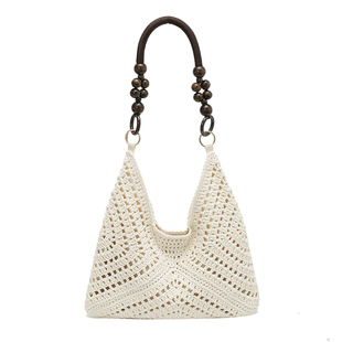 度假风编织包包女2026新款潮手提单肩托特包大容量镂空旅行沙滩包