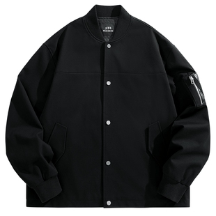 【商场同款】太平鸟男装肌理提花夹克新款pu皮拼接外套B1BCF3321