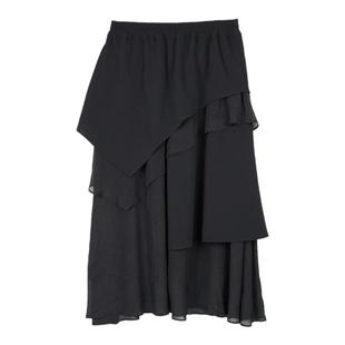 odbo/欧迪比欧时尚休闲女装2025秋季新款半身裙叠层设计感长裙子