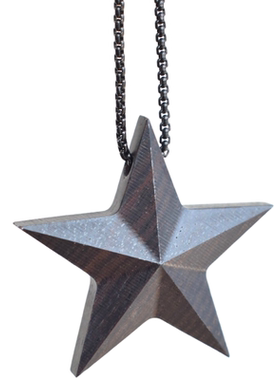 手工檀木五角星项链男女生刻字