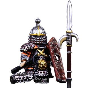 铁浮屠中世纪古代金国重甲骑士兵人铠甲战马武士军事积木人仔玩具