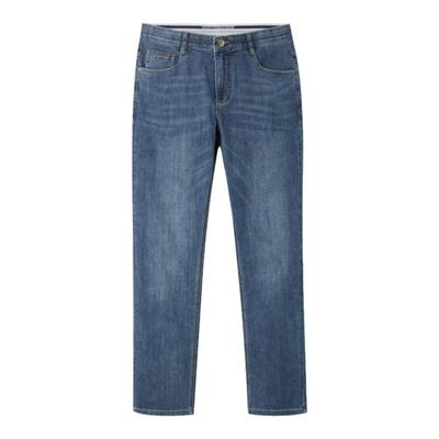 海澜之家含桑蚕丝五袋款牛仔裤男