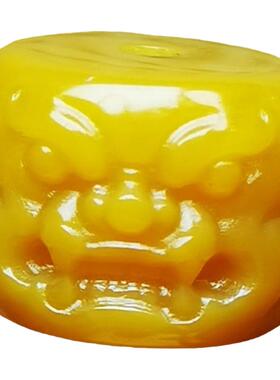 存珠阁玛瑙红黄色兽面配珠隔珠