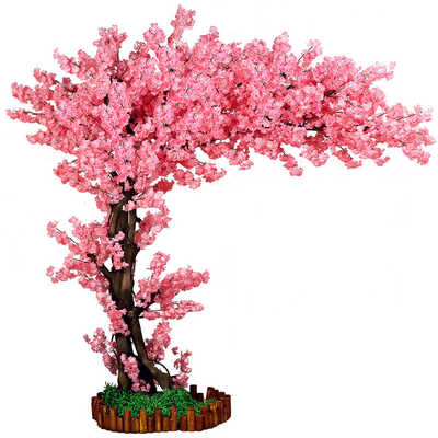 多层粉色樱花树装饰造景