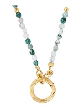 日本天然石甜甜圈天然石项链锁骨