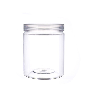 圆形密封罐透明塑料罐子食品罐干果PET花茶饼干盒包装酱菜蜂蜜瓶