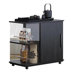 移动茶台小推车客厅多功能茶桌边几阳台储物柜子实木茶水沙发边柜