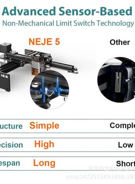 NEJE 5 无线便携式激光切割机/雕刻机 配备 A40630激光模块7W/12W