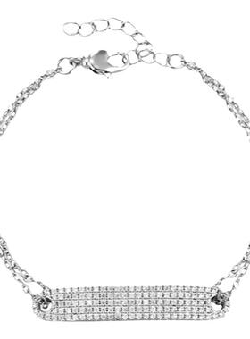 情绪波动欧美辣妹锆石满钻牌手链