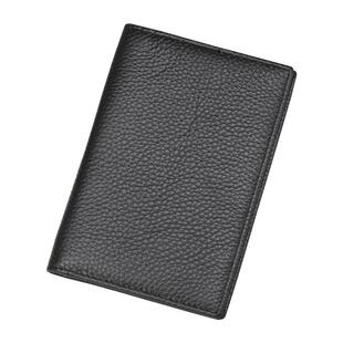 超薄简约真皮护照夹钱包头层牛皮折叠护照保护皮套证件包存折皮夹