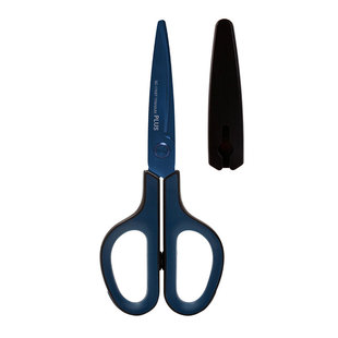 日本PLUS普乐士剪刀手工便携家用带保护套剪刀不锈钢镀氟办公剪刀