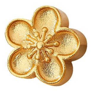 古法沙金三面花桃花小孔铜钱隔珠大孔小珠手串手链DIY隔珠饰品