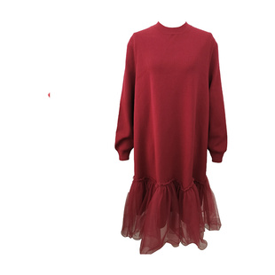 容子木ROSEMOO【商场同款】温暖拼纱长款毛衣RMT4LP322C