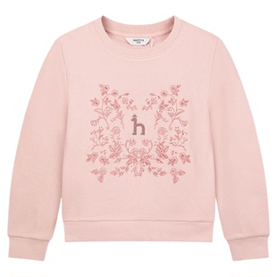 【新年】hazzys哈吉斯童装女童卫衣2025秋新中大童舒适套头上衣