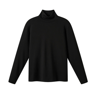 714street仿羊绒高级感长袖T恤男2025秋冬季高领保暖打底针织衫女