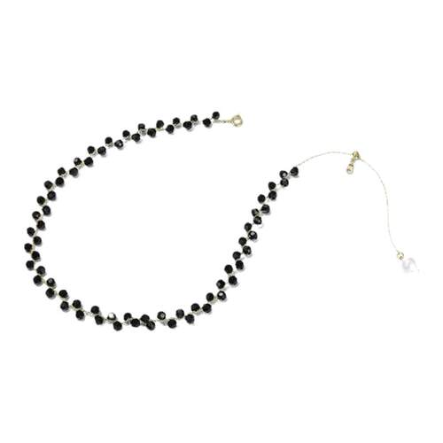 小众设计感黑色水晶项链女气质轻奢锆石锁骨链时尚高级感颈链脖饰