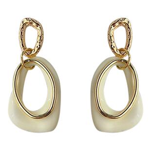 vintage轻中古小众法式耳钉重叠几何滴油耳环复古港风感耳钉