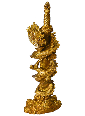 纯铜剑龙摆件蟠龙霸气铜龙开业