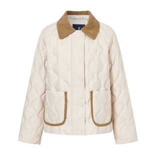 POLOWALK女装羽绒服2025冬季轻薄羽绒服翻领保暖外套巴恩时尚上衣